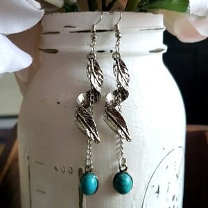 Boho Gypsy Sisters Silver and Turquoise Earrings